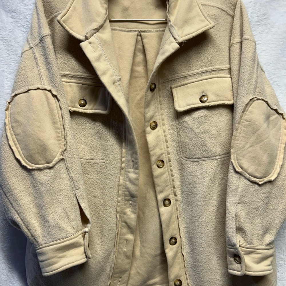 She + Sky Cream Button-Up Jacket